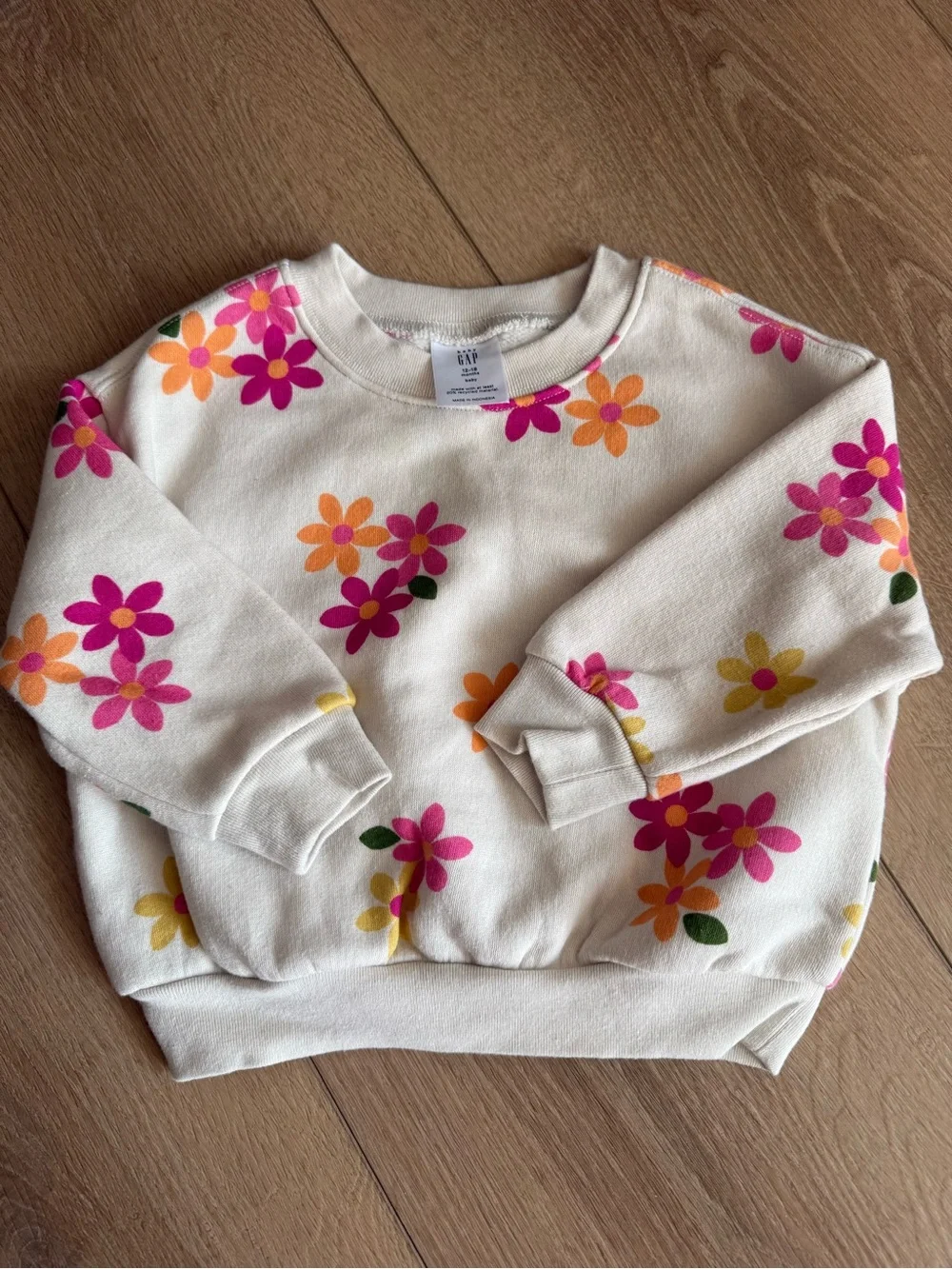 Baby Gap Cream Floral Crewneck Sweatshirt